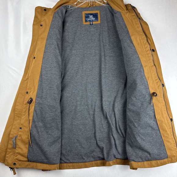 George Mens Brown Field Jacket Zip Front Casual Utility Coat Size M 38-40 - Picture 6 of 11